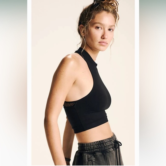 {NWOT Free People Movement Every Single Time Black Mesh Bra Cropped Top XS/S} - Picture 3 of 7